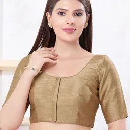 VAMAS - THE DESIGNER BLOUSES Silk Round Neck Padded Saree Blouse-48
