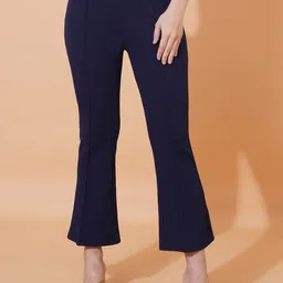 Mast & Harbour Women Solid Comfort Mid-Rise Casual Regular Trouser-picture-17
