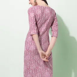 kalini Jevi Prints Ethnic Motifs Printed Round Neck Block Printed Cotton Straight Kurta image 2