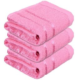 Kuber Industries Set Of 3 Pink Striped Cotton Face Towels-28