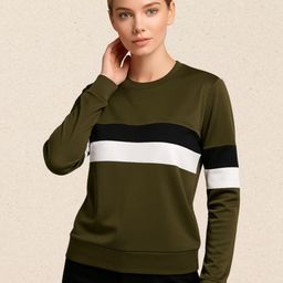 DTR FASHION Striped & Colour blocked Round Neck Long Sleeves T-shirt-image-60