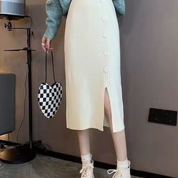 KPOP A-Line Midi Skirt-image-60