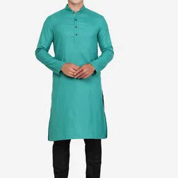 THE KURTA COMPANY Men Striped Thread Work Kurta-picture-27