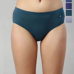 Enamor Pack Of 5 Cotton Hipster Briefs CR17 Multicolordark-1-26
