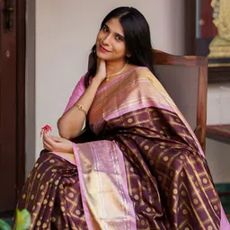 CANIZZARO Embellished Woven Design Zari Banarasi Saree-picture-39