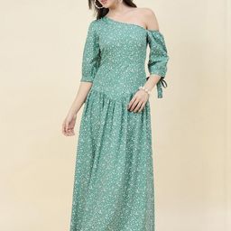 aayu Women Floral Printed One Shoulder Maxi Dress-picture-17
