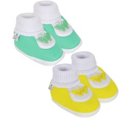 Neska Moda 3 To 12 Months Baby Boys & Baby Girls Set of 2 Pair Combo Cute Cotton Butterfly Booties-image-17