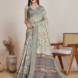 DIVASTRI Floral Printed Zari Tissue Saree-image-57