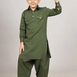 Kalp Boys Regular Pure Cotton Kurta with Pyjamas-picture-39