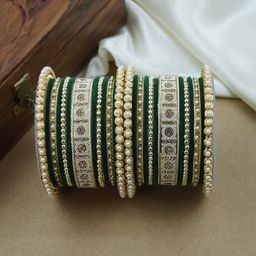 Wedding Chuda by Hitesh Bangles Set Of 26 Kundan-Studded Bangles-image-99