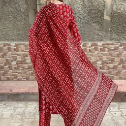 GoSriKi Women Ethnic Motifs Printed Regular Kurta with Trousers & With Dupatta image 2