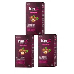 Funtime Set Of 3 Hazelnut Flavor Long Lasting Dotted & Ribbed Condoms - 10 Pcs Each-6