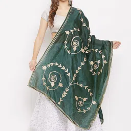 Clora Creation Floral Embroidered Dupatta With Gotta Patti-picture-7