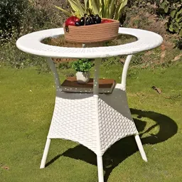 WOODEN STREET Sienna White Round Outdoor Garden Table-image-95
