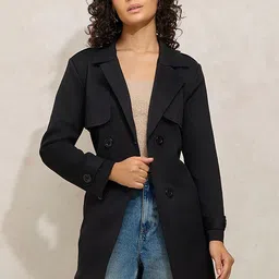 SHOWOFF Women Suede Windcheater Longline Tailored Jacket-picture-29