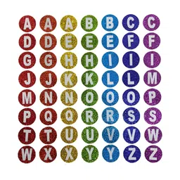 Comet Busters Red & White Printed Self-Adhesive Glitter Uppercase Alphabet Stickers-28