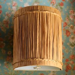 HABERE INDIA Beige Textured Wood Traditional Abstract Shaped Shaped Wall Lamp-picture-9