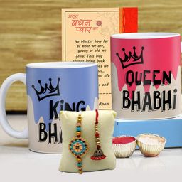 SKYTRENDS Multicoloured & Red Printed Ceramic Matte Cups Set of Cups and Mugs-25