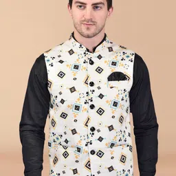 PRINTINDIA Men Printed Mandarin Collar Nehru Jackets-22