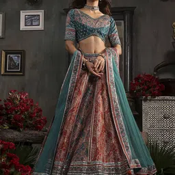 Biba Embroidered Thread Work Ready to Wear Lehenga & Blouse With Dupatta-picture-19