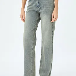 Koton Women Cotton Straight Fit Regular Trousers-image-94