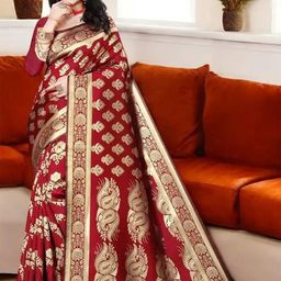 Varanga Paisley Woven Design Zari Banarasi Saree-picture-16