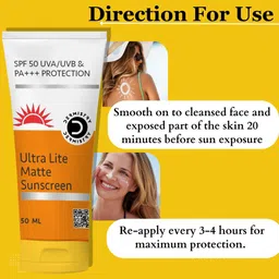 DERMISTRY Ultra Lite Matte Finish & Water-Based Set Of 2 SPF 50 Sunscreen -50ml Each image 3