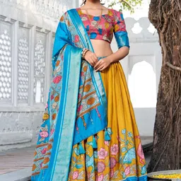 A TO Z CART Printed Ready to Wear Lehenga & Unstitched Blouse With Dupatta-picture-2
