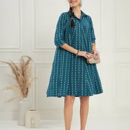 InWeave Women Printed A-Line Dress-image-17