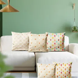 ArtzFolio Multicoloured Set of 5 Velvet Square Cushion Covers-picture-16