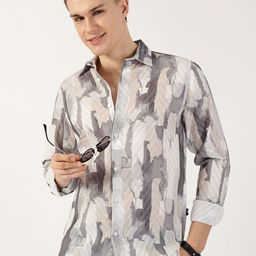 Thomas Scott Men Premium Spread Collar Abstract Printed Cotton Slim Fit Casual Shirt-image-25