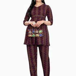 KANUDA Women Blue Poly Crepe Kurta Sets-picture-24