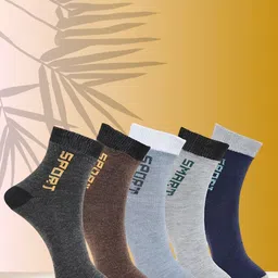 MJE Pack Of 5 Printed Mid Rise Ankle Length Socks-image-54