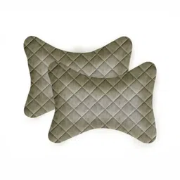 Lushomes Grey Set of 2 Faux Velvet Travel Pillow-34