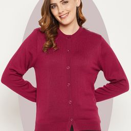Zigo Women Woollen Crop Cardigan-image-32
