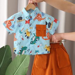 INCLUD Boys Cartoon Printed Shirt With Shorts-image-41