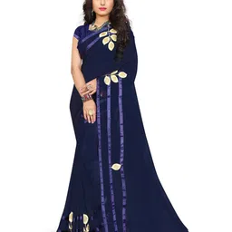 DIVASTRI Printed Patchwork Pure Georgette Saree-image-3
