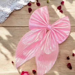 Radhu & Kabby Women Pink and Silver-Toned Alligator Hair Clips-image-1