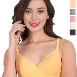 Liigne Women Pack of 6 Full Coverage Non-Wired and Non Padded Bra-image-1