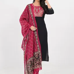 Pahiya Women Ethnic Motifs Embroidered Regular Kurta with Trousers & Dupatta-41