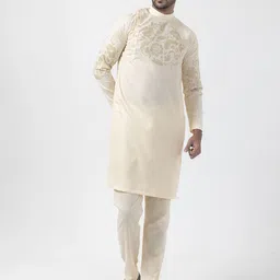 DEVOILER Floral Printed Mandarin Collar Straight Kurta-image-26