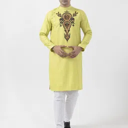DEVOILER Floral Printed Band Collar Pure Cotton Straight Kurta-picture-48