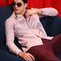 Campus Sutra Men Comfort Fit Solid Cuban Collar Cotton Casual Shirt-picture-19