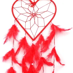 Red Unique Crafts Dream Catcher Wall Hanging Decorative Showpiece- (Wool, Red) Wool Dream Catcher-12