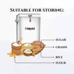 rajali Tin Deep Storage Box,Grocery Container Box With Plain 15 Kg Rice Drum | Storage Containers 15 L Drum image 2