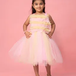 BAESD Girls Self Design Net Fit & Flare Dress-picture-27
