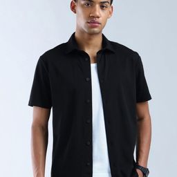 Flying Machine Men Classic Regular Fit Spread Collar Solid Cotton Casual Shirt-picture-22