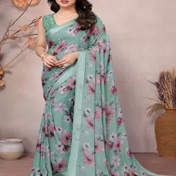CATCHY FOREVER Floral Printed Saree-22