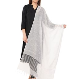 Rhe-Ana Self Design Tasseled Dupatta-49