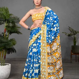 Anouk Kalamkari Printed Pure Cotton Bagru Saree-picture-41